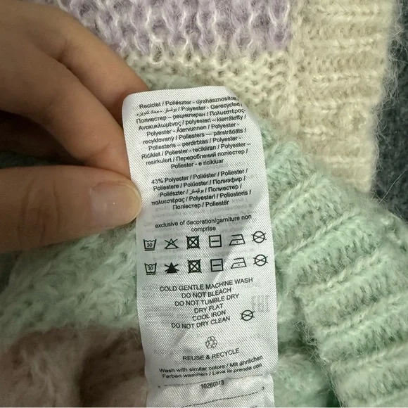 Vero Moda New Lilac and Cream Knit Vest Sweater Sz L - Picture 5 of 8